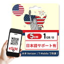 アメリカ eSIM 1GB / 日 5日間 5G 4G 高速通信 かんたん設定 大手キャリア 旅行 ビジネス LINE通話対応 説明書あり 日本語サポートあり ...