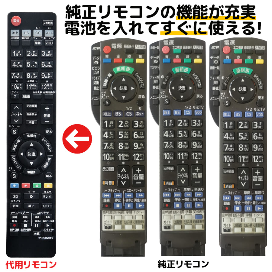 パナソニック ビエラ テレビ リモコン N2QAYB000589 N2QAYB000662 N2QAYB000733 N2QAYB000732 Panasonic Viera 代用…