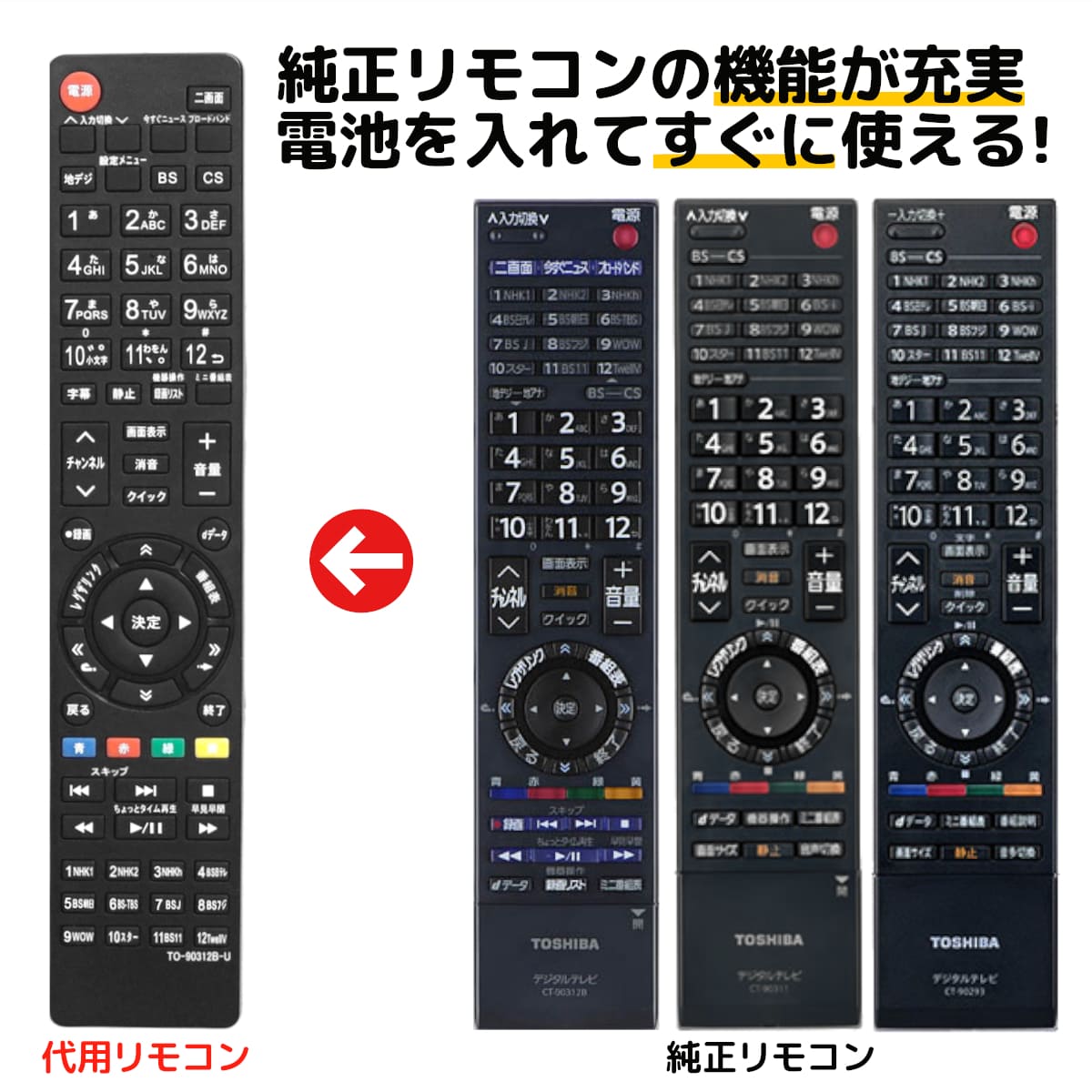 東芝 レグザ テレビ リモコン CT-90312