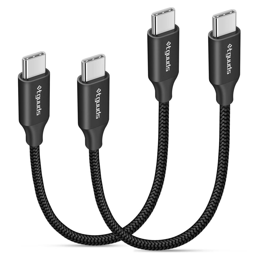 USB C ケーブル【0.15m 2本】etguuds タイプc ケーブル 短い 15cm pd対応 60W急速充電 USBC to USBC ケーブルMacbook Pro、iPad Mini 6/Pro、Galaxy S24 S23 Ultra S23 S22 S21 S20 S10 A53 M23、PixelなどUSB-C機器対応