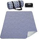 Hankins レジャーシート 4層構造 厚手 ピクニックシート大判 200X300 軽量 防水加工 収納袋付く レジャー シート 折り畳みやすい コンパクト収納 (XL ネイビー)
