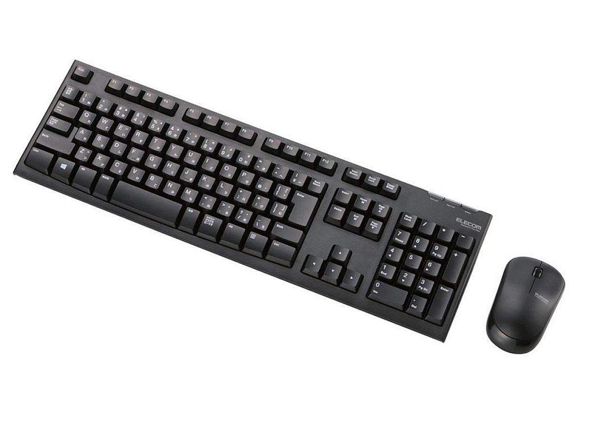 エレコム キーボード 【マウスセット】 ワイヤレス (レシーバー付属) メンブレン フルキーボード 1000万回高耐久 PlayStation4 対応 ブラック TK-FDM063BK