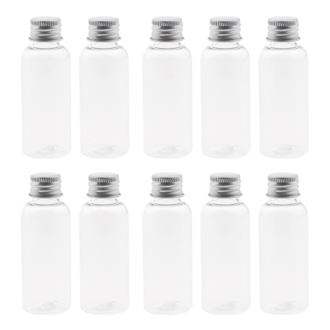 Coollooda 小瓶 ミニボトル 小物入れ 保存容器 小分け 50ml 10個セット ボトル 調味料ボトル ガラスボトル PETプラスチック製 丸薬、小物、液体などの保管，party、喫茶店、結婚式