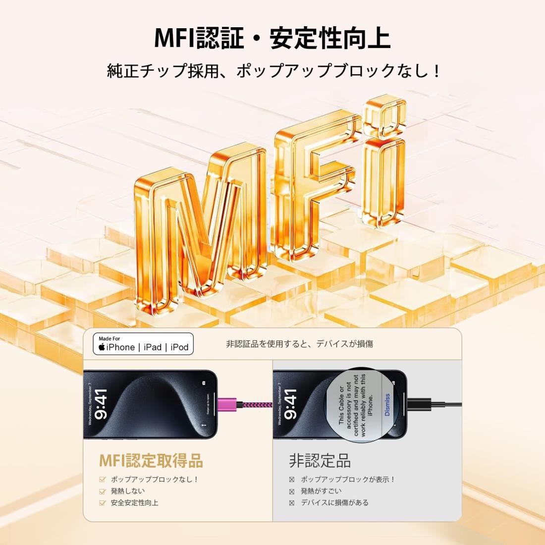 Ocbuo iPhone 変換アダプタ イヤホン ジャック Lightning - 3.5mm イヤホン 変換ケーブル MFi認証 イヤホン・ヘッドホンアダプター ライトニング 3.5mm 変換 音量調節/音楽対応iPhone14/13/12/11/iPadなど対応 0.18m