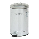 不二貿易(Fujiboeki) ゴミ箱 ダストボックス 容量12L ガルバナイズ ペダル式 ラウンド スチール 34741
