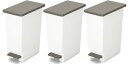 新輝合成 トンボ ネオカラー ゴミ箱 スリム 軽いペダルでサッと開く 20リットル ブラウン 3個セット 幅20×奥行35.5×高さ45cm 蓋付き 分別 日本製