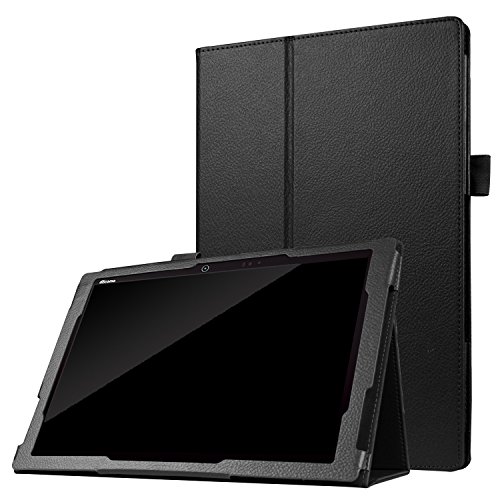 ピーシーエーテック カバー 保護ケース スタンド機能付き専用ケース 二つ折 カバー 薄型 軽量型 スタンド機能 PUレザーケース NTT docomo Arrows Tab F-04H ブラック