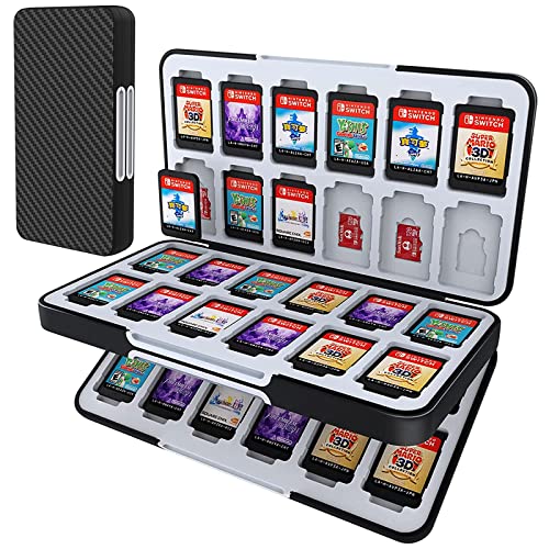 Switchカードケース 48枚ソフトケース&24枚マイクロSDカード収納可 スイッチ収納ボックス カードポケット 180度開閉 コンパクト 軽量 防塵 持ち運び ブラック Switchカードケース 48枚ソフトケース&24枚マイクロSDカード収納可 スイッチ収納ボックス カードポケット 180度開閉 コンパクト 軽量 防塵 持ち運び ブラック