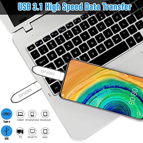 USBメモリ 128GBー タイプC フラッシュドライブ スマホ/タブレット/PC対応 スマホ用 USB3.0 高速データ伝送 USBメモリ 容量不足解消 両面挿しスマホメモリー 亜鉛合金ボディー 360度回転式 USB3.0対応 Type-C ＆ Type-Aデュアルコネクタ
