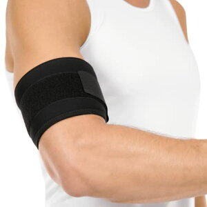 BraceAbility 上腕 サポーター 上腕二頭筋バンド 腱炎 断裂 腱断裂 上腕骨筋緊張 上腕圧縮スリーブ サポート ブレース ネオプレン (ワンサイズ) ブラック