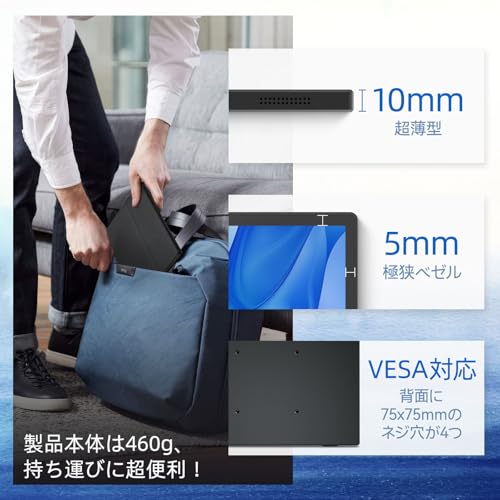 Intehill モバイルモニター 10.5インチ タッチパネル 1920x1280 FHD 3:2比率 sRGB 100% ポータブルモニター VESA対応 モニター 小型 光沢IPS HDR対応 Mini PC Macbook Mac Mini ノートパソコン モニター 10点マルチタッチ対応 T10PA