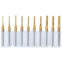 Bestgle 10ピース0.8mm-3.175mmエンドミル 彫刻ビット超硬バータングステンバー リューター ビット チタン・コート・カーバイド ドリル カッ...