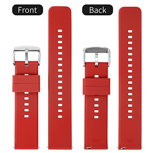 [TStrap] シリコン 時計 ベルト 22mm - ラバー メンズ 腕時計バンド レッド - スマートウォッチ ベルト ベルト - 防水時計ストラップ替え - スライド式バネ棒 工具不要 時計べるとばんど