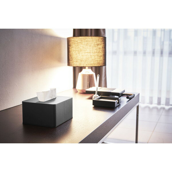 山崎実業 tower タワー ハーフ ティッシュボックス ブラック 4218 [2]