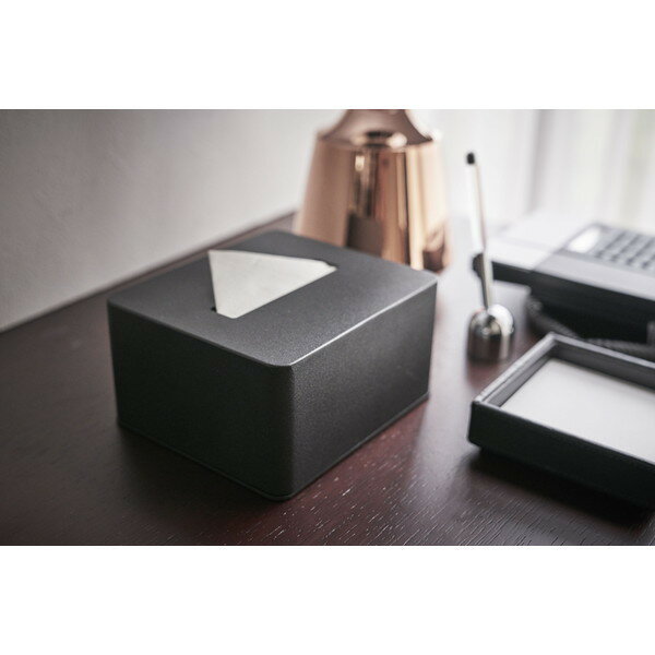 山崎実業 tower タワー ハーフ ティッシュボックス ブラック 4218 [3]