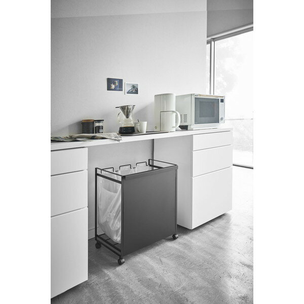 山崎実業 tower タワー 目隠し 分別 ダストワゴン 3分別 ブラック KT-TW HD L BK 4333 [2]