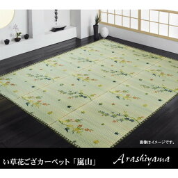 IKEHIKO イケヒコ 純国産 い草 花ござ カーペット 嵐山 江戸間2畳 174×174cm