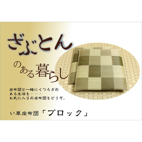 IKEHIKO イケヒコ 純国産 織込千鳥 い草 座布団 ブロック 5枚組 55×55cm