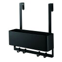 山崎実業 smart スマート フック付き ひっかけ 下駄箱扉 収納ラック ブラック