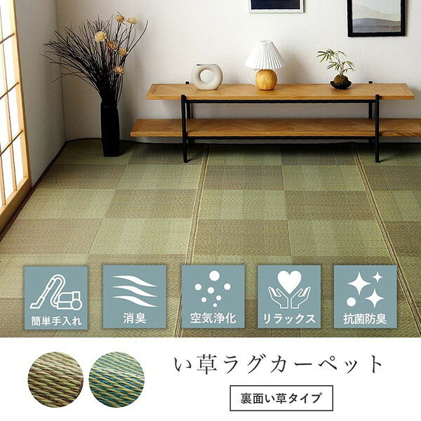 IKEHIKO イケヒコ ルネ い草 ラグ カーペット 江戸間3畳 174×261cm