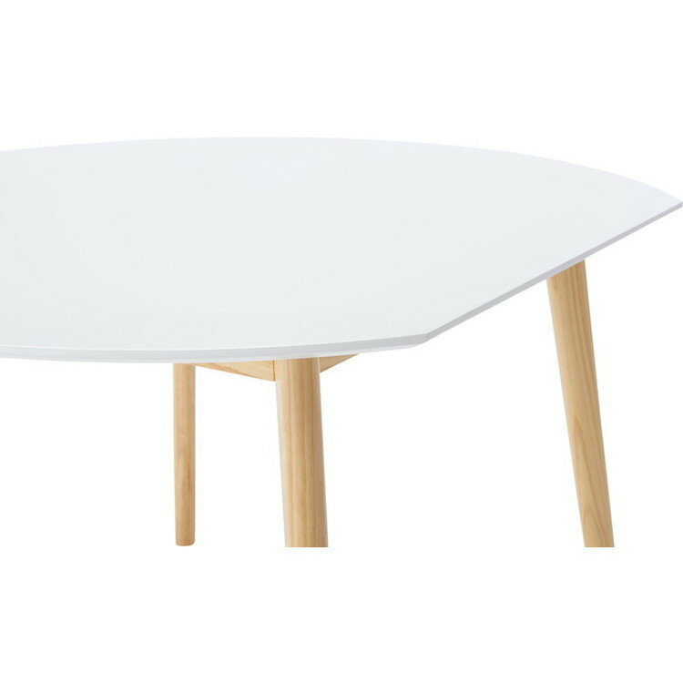 東谷 AZUMAYA 変形 ラウンドテーブル ホワイト TAP-003WH [3]