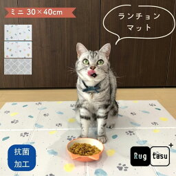 Rugtasu ラグタス ペット用 拭ける 抗菌 滑りにくい ランチョンマット ミニ 30×40cm