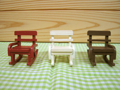 ミニチュアボーム　ロッキングチェアー/カラー選択 アジア製 木製 置物 雑貨