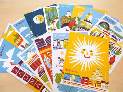 ケフボラデザイン ポストカードセット 「ハローヘルシンキ 15枚入り」A6 長さ14.8cm EUエコラベル認定 紙製 フィンランド製