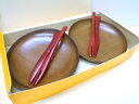 和菓子タイムセット-和風木皿と和菓子用カトラリー‐ 木製 全6点セット 箱の横幅26cm 無料ラッピング かのりゅう木皿2枚 和菓子用スプーン2本 フォーク2本