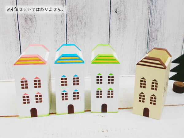 台形屋根のおうちのペンスタンド (しましまピンク・しましま青色・しましま黄緑・しましま茶色)4種から選択 木製 置物 幅4.5cm 奥行8.4cm 日本製 ハン...