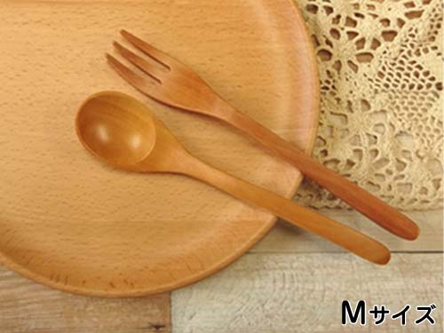 籐芸 スプーンM フォークM 長さ16.5cm~17.7cm 木製 サオ 2種類から選択