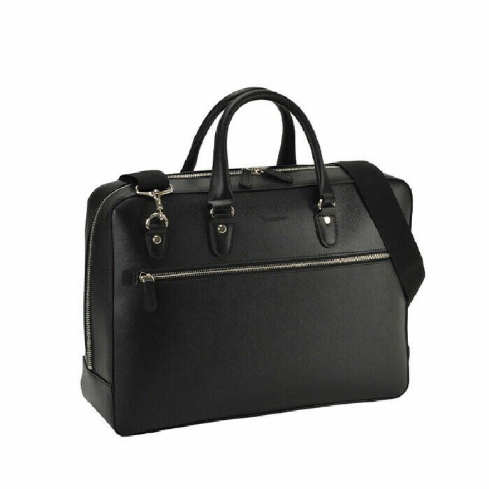 ブリーフケース ビジネスバッグ メンズ B4対応　サフィアーノレザー調 横型 厚マチ 大容量 HAMILTON 26..