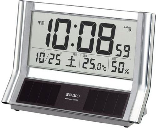 送料無料 訳あり特価 セイコー ハイブリッドソーラー デジタル 電波置き時計 温度表示 湿度表示 SQ690S【あす楽対応】