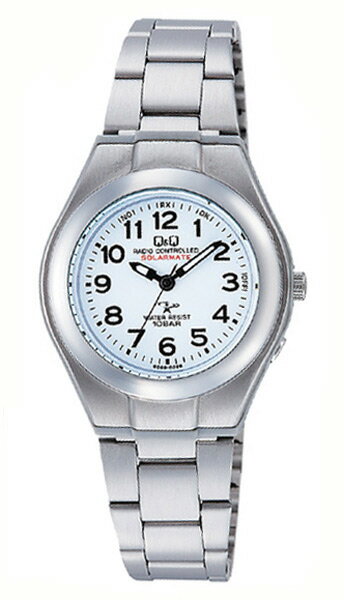 シチズン Q&Q　腕時計 アナログ 電波 ソーラー 防水 メタルバンド HJ01-204 レディース ホワイト