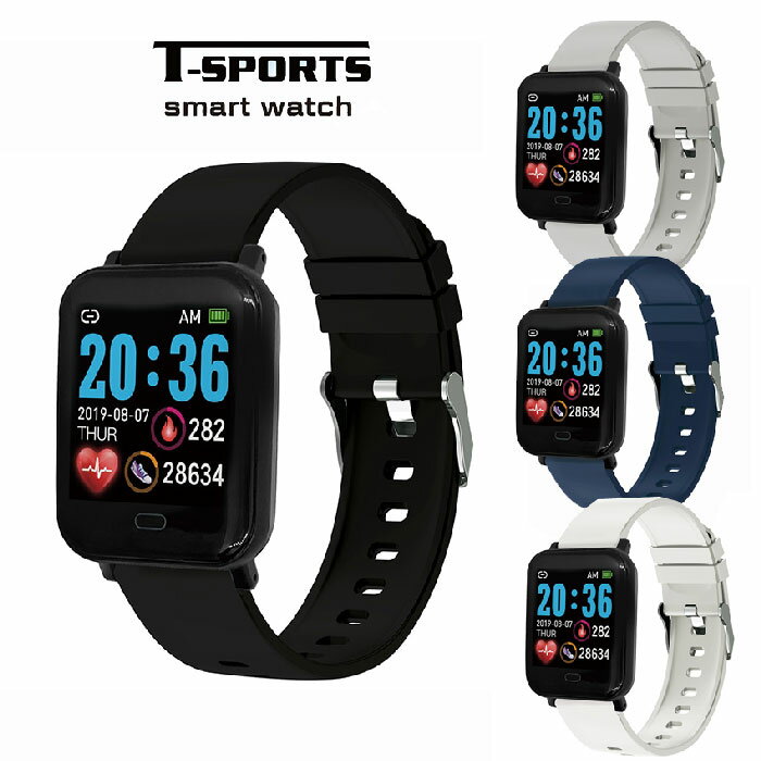 クレファー T-SPORTS ティースポーツ スマートウオッチ 腕時計【TS-SMW002】4色　時刻画面カスタマイズ..