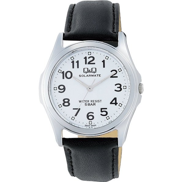 キネティック・オートリレー シチズン Q&Q 腕時計 メンズ ソーラーメイト ソーラー電源 合皮バンド ホワイト H008-304