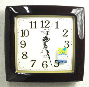 セイコー 電波掛け時計 チャイム&ストライク スイープセコンド 木枠 RX211B 取り寄せ品 電波時計 報時時計 角形