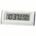 リズム デジタル電波目覚まし時計 フィットウェーブD216 自動点灯 電子音 白 8RZ216SR03