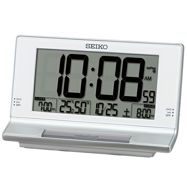 セイコー 電波デジタル目覚まし時計 SQ322S 自動点灯ライト機能 カレンダー 温度計 湿度計【あす楽対応】