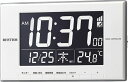 リズム 掛け置き兼用 ルークデジットD209 AC電源 電波 最大文字高45mm 電子音 温度 カレンダー 白 8RZ209SR03