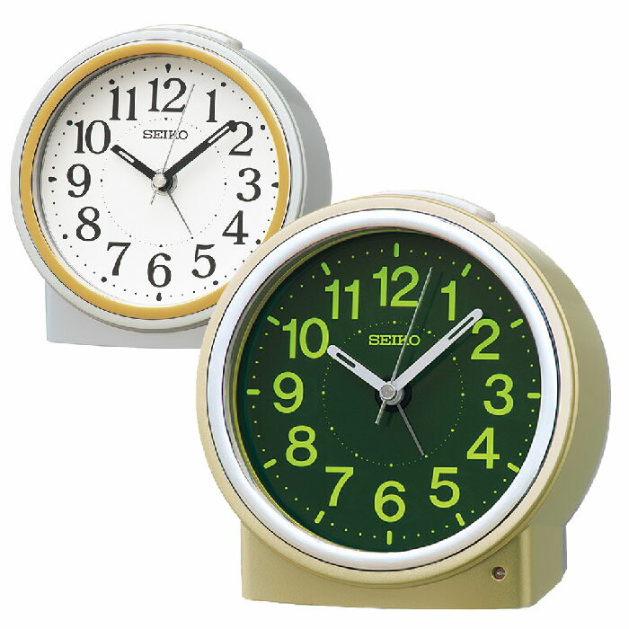 訳あり特価 セイコー目覚まし時計 置き時計 自動点灯ライト スイープ KR518S銀色/KR518G薄金色