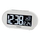 Landex 目覚まし時計 USB電源式 電子音アラーム 日付表示 デジタル ホワイト YT5313WH