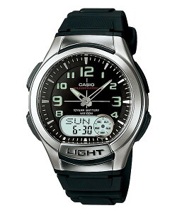 【メール便 送料無料】カシオ 腕時計 メンズ アナログデジタル コンビウォッチ 10気圧防水 10年電池 樹脂バンド 黒 AQ-180W-1BJF