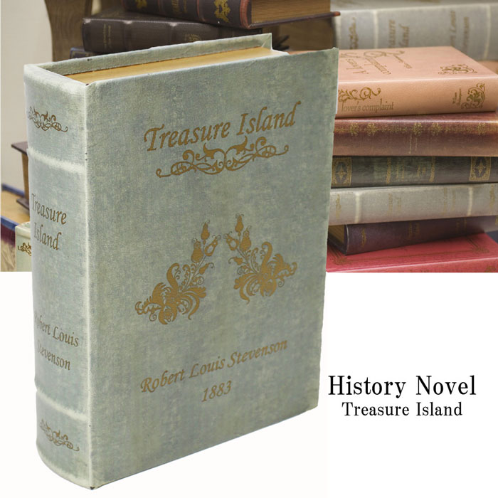 シークレットブック ヒストリーノーベル Lサイズ　洋書型小物入れシークレットボックス グレー Treasure Island　LV09095-1(L)【あす楽対応】