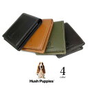 Hush Puppies 本革 二つ折り財布 牛革 リアルレザー バイカラー メンズ ウォレット 全4色 hp0606