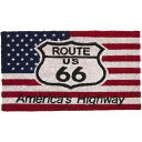 玄関マット コイヤーマット ドアマット ROUTE66 USA CR-4060 おしゃれ アメリカン雑貨 泥落とし 秋月貿易