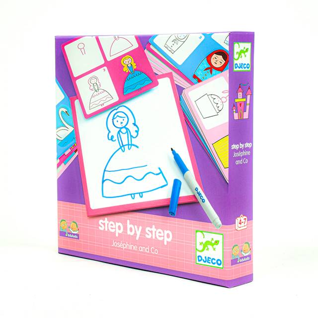 お絵かき イラスト 練習 おもちゃ ステップ バイ ステップ ジョセフィーヌ 知育玩具 お絵描きセット DJECO ジェコ 3歳 4歳 5歳 女の子 誕生日 プレゼント ホワイトボード お絵描きボード プリンセス お姫様のサムネイル