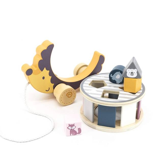 おもちゃ 型はめ パズル 引っ張る 木のおもちゃ 知育玩具 2歳 誕生日 プレゼント ポーラービー ソーティングプルトイ はりねずみ