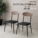 【最大10000Pバック★当確1/2★6/4 20時〜】椅子 ダイニングチェアー LC-4978 2脚セット 幅45cm 奥行き50cm クッション付き アイア...