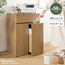 キッチンカウンター ダストボックス 45L 2連タイプ キャスター付き 幅56cm Basurero(バスレーロ) 3色対応 食器棚 キッチン収納 カウンター ごみ箱 木製 ナチュラル 引き出し キッチンボード 台所
